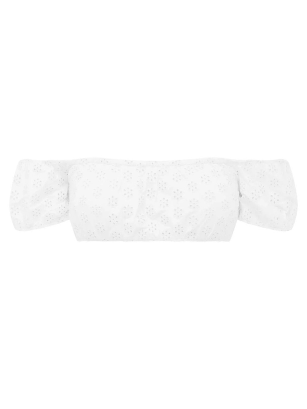 Anthropologie THE FLOUNCE TOP - CASA BLANCA White Off-Shoulder Bikini Top Eyelet - Picture 2 of 4